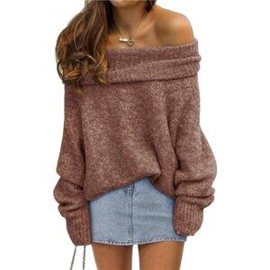 Off The Shoulder Batwing Sweater – Oversized Pullover with Dramatic Sleeves